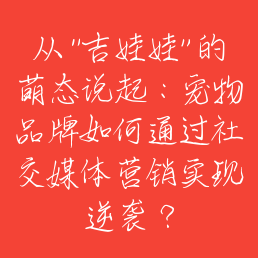 从“吉娃娃”的萌态说起：宠物品牌如何通过社交媒体营销实现逆袭？